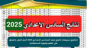 «نتائج سريعة» نتائج صف السادس الاعدادي 2025 الدور الأول بالعراق متى تظهر وكيفية الاستعلام؟